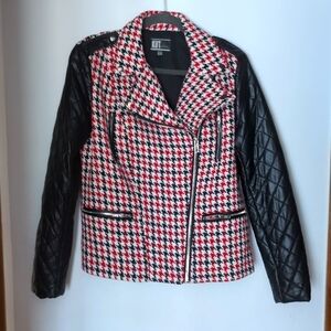 Kut from the Kloth Houndstooth Leather Jacket